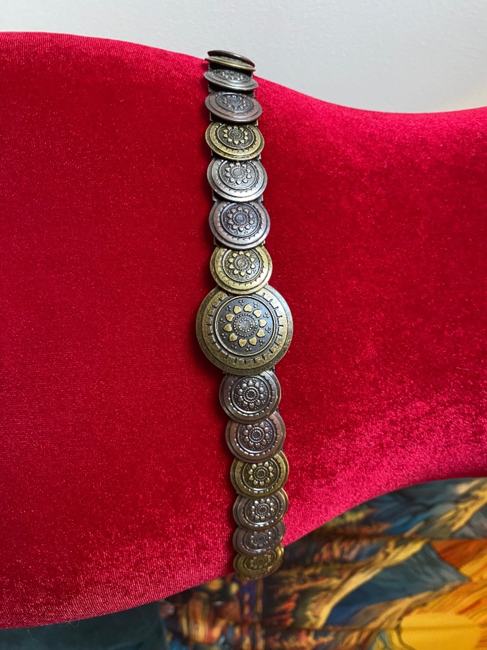 Y2K women's bohemian concho disc belt
